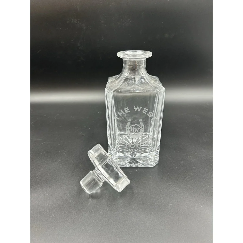 High West Bourbon Decanter Engraved HEAVY Whiskey Collector Gift Fathers Day